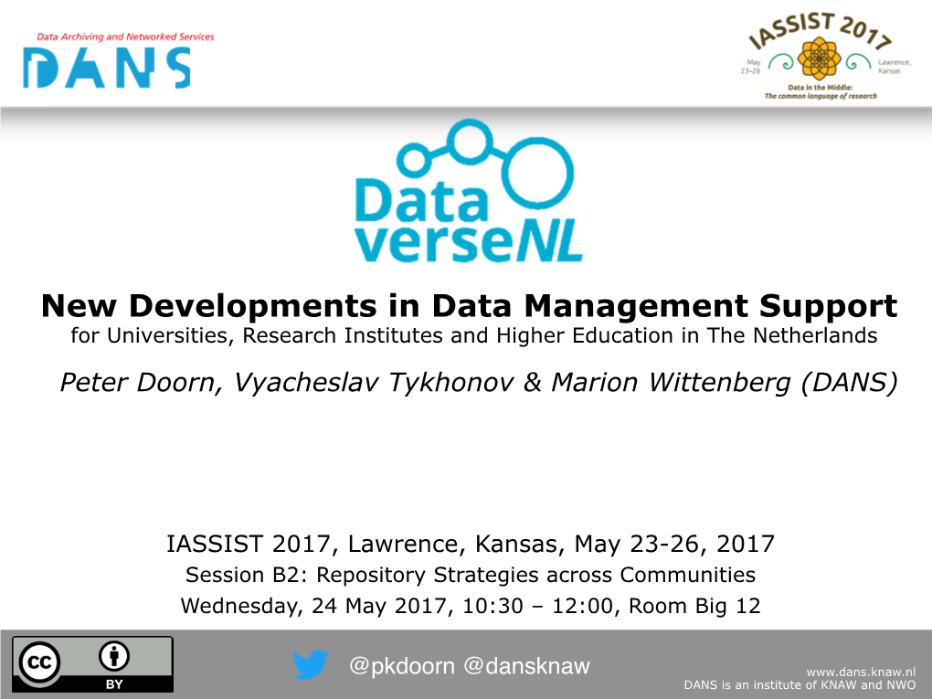New Developments in Data Management Support