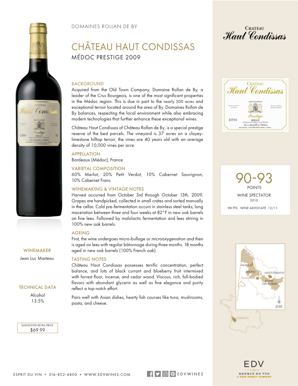 Château Haut Condissas Médoc Prestige 2009