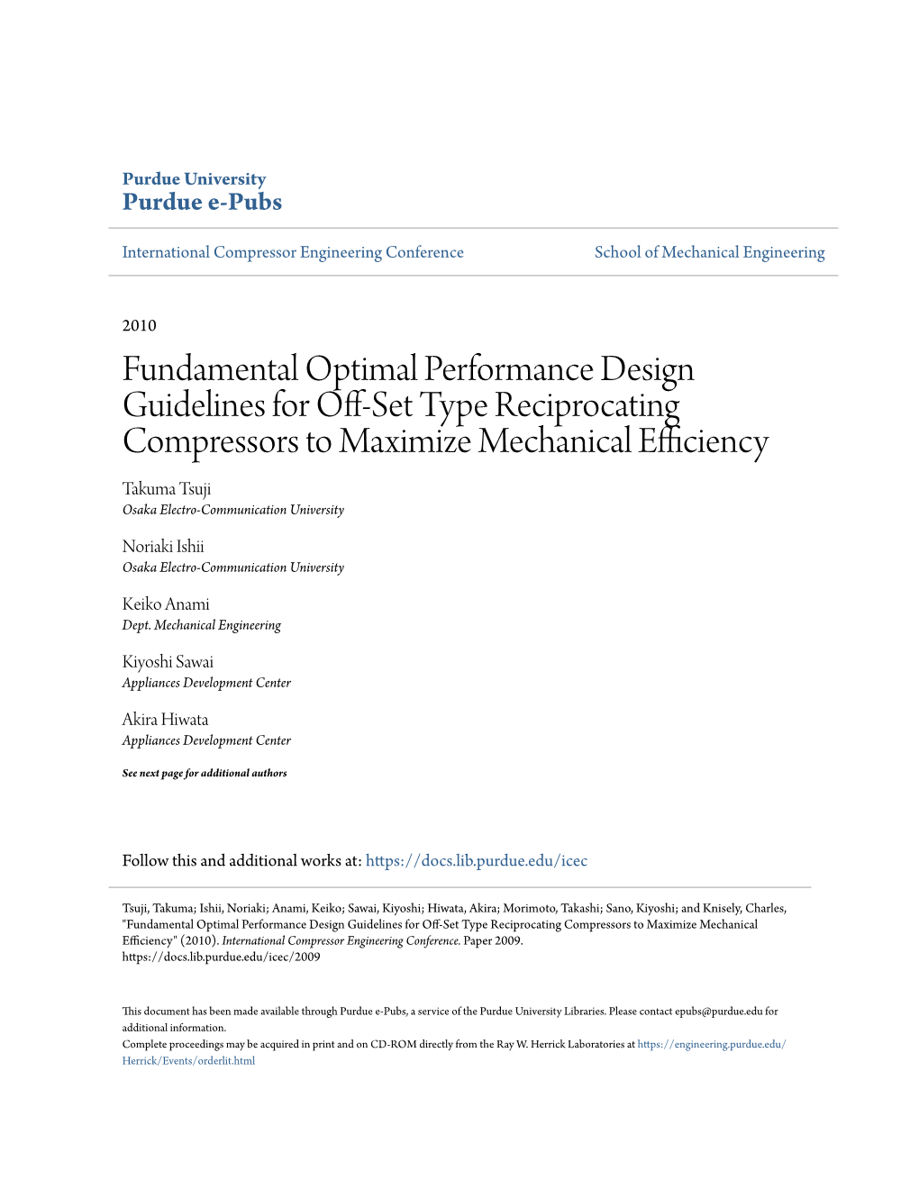 Fundamental Optimal Performance Design Guidelines for Off-Set Type