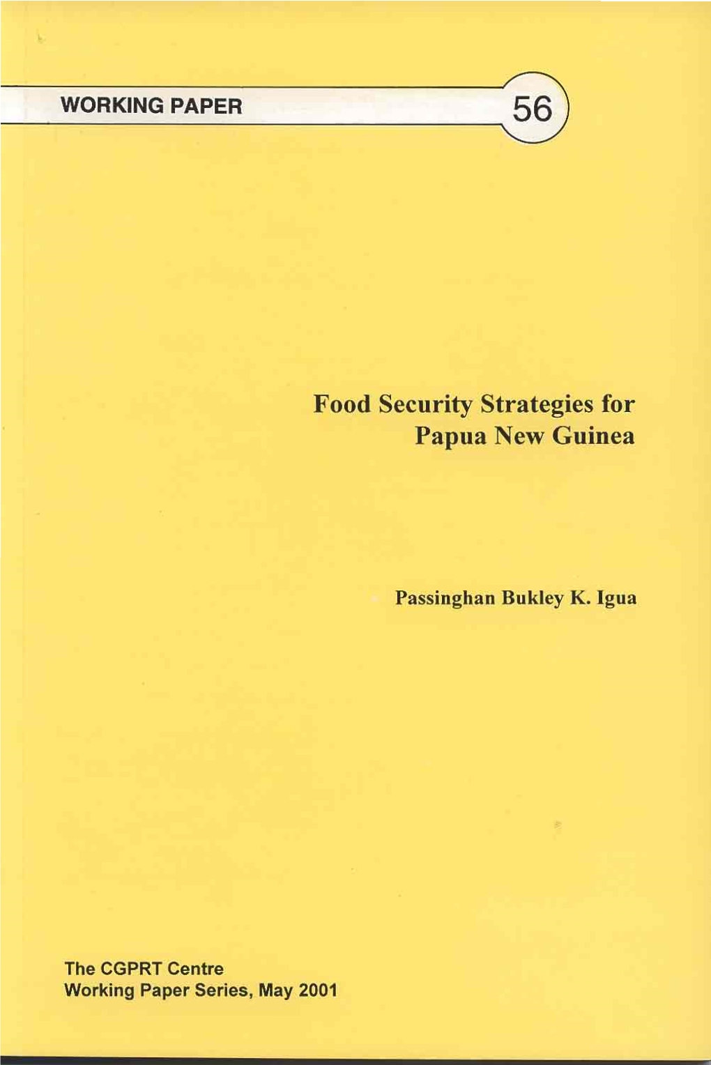 Food Security Strategies for Papua New Guinea