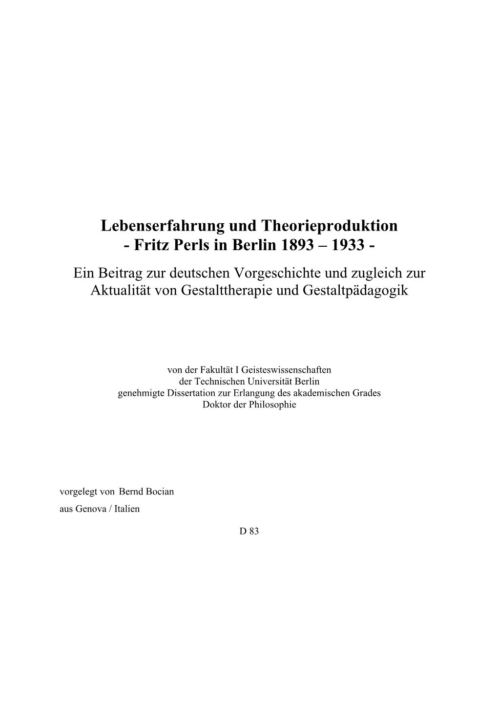 Dissertation Bernd Bocian, TU-Berlin