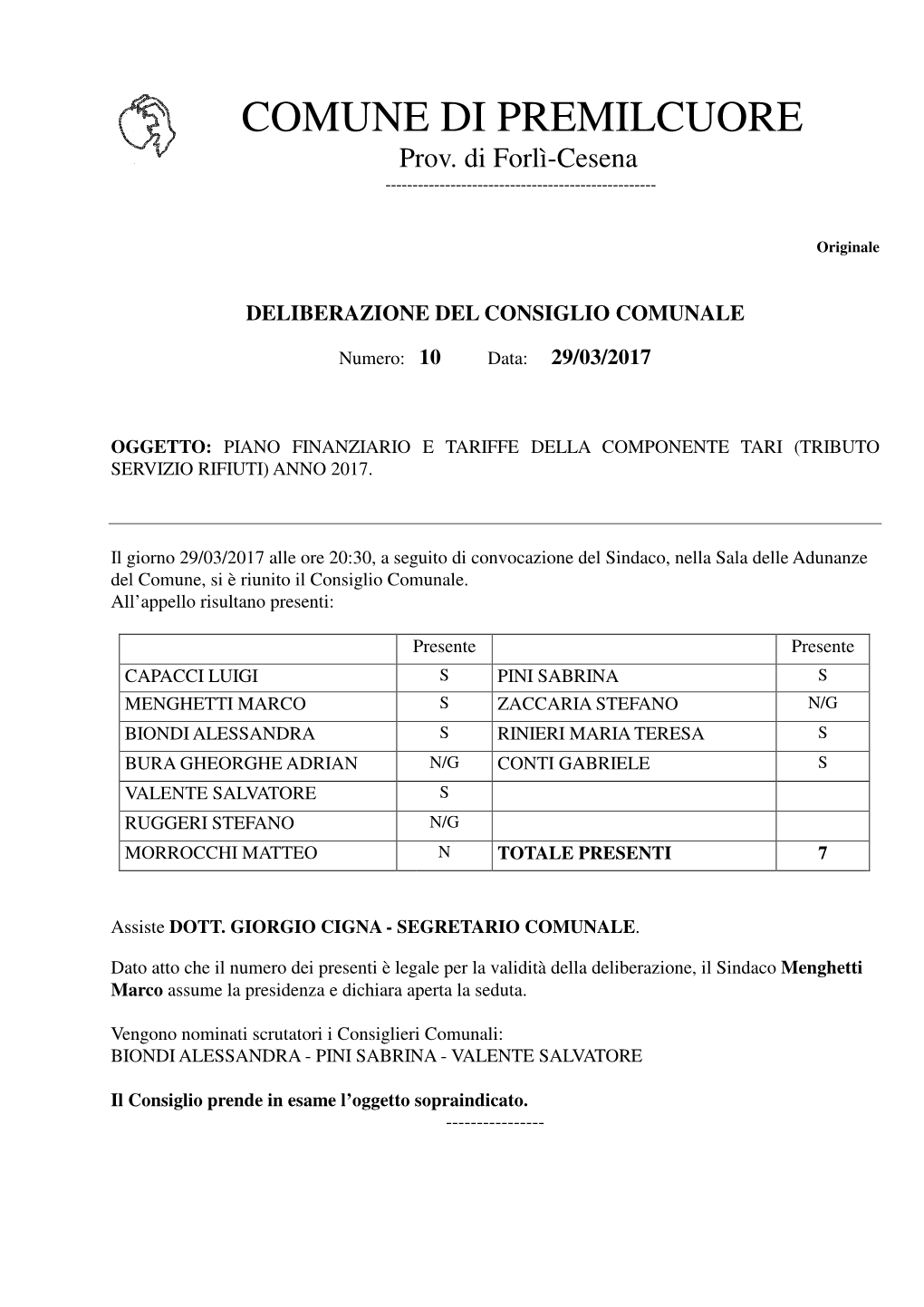 COMUNE DI PREMILCUORE Prov