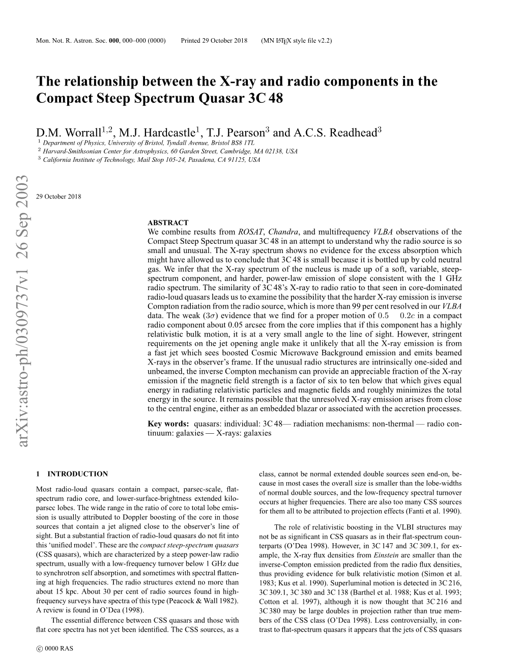 The Relationship Between the X-Ray and Radio Components in The