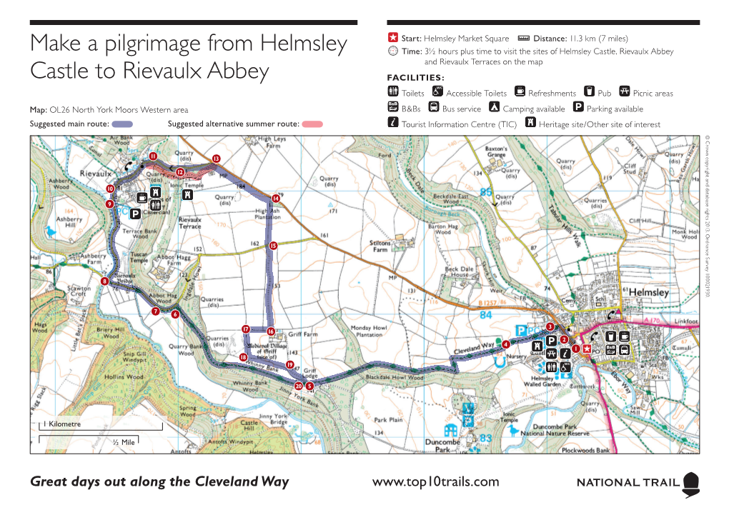 Make a Pilgrimage from Helmsley Castle to Rievaulx Abbey