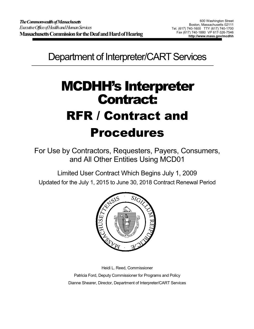 MCDHH's Interpreter Contract