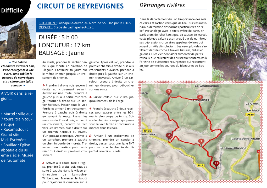 CIRCUIT DE REYREVIGNES D’Étranges Rivières Difficile