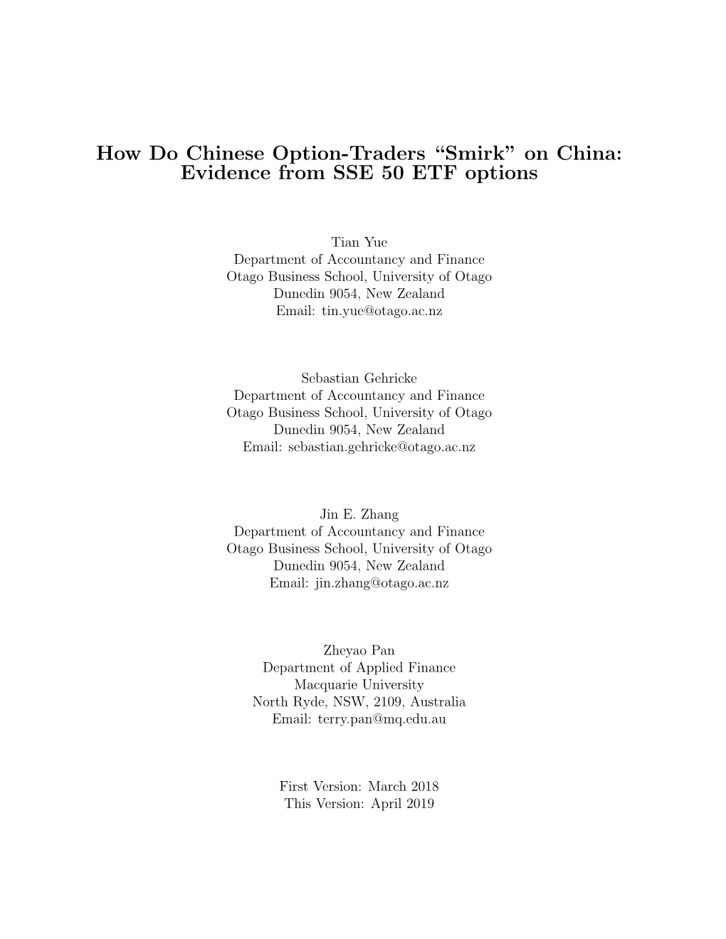 “Smirk” on China: Evidence from SSE 50 ETF Options