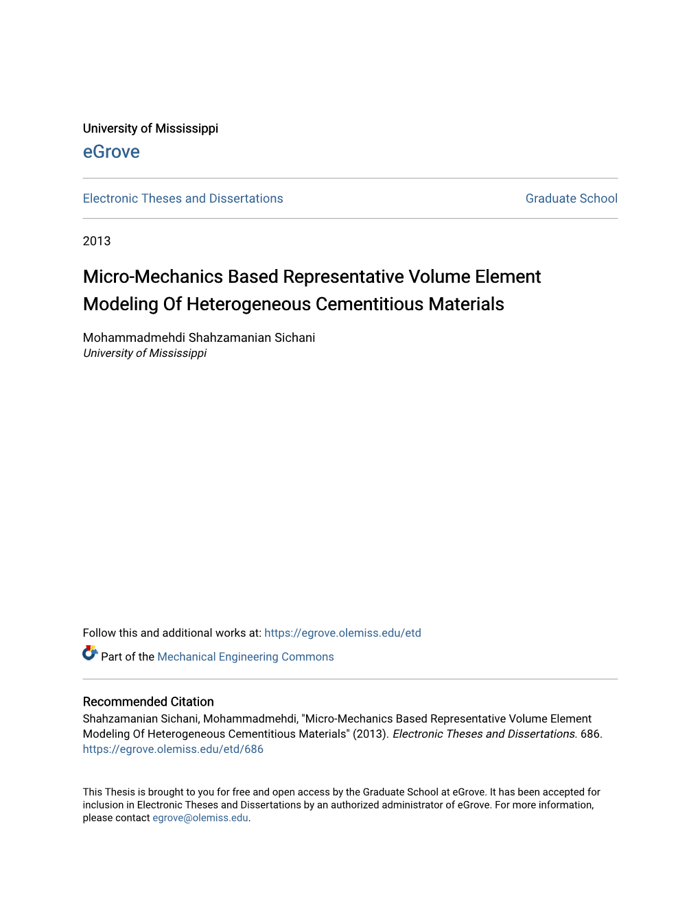 Micro-Mechanics Based Representative Volume Element Modeling of Heterogeneous Cementitious Materials