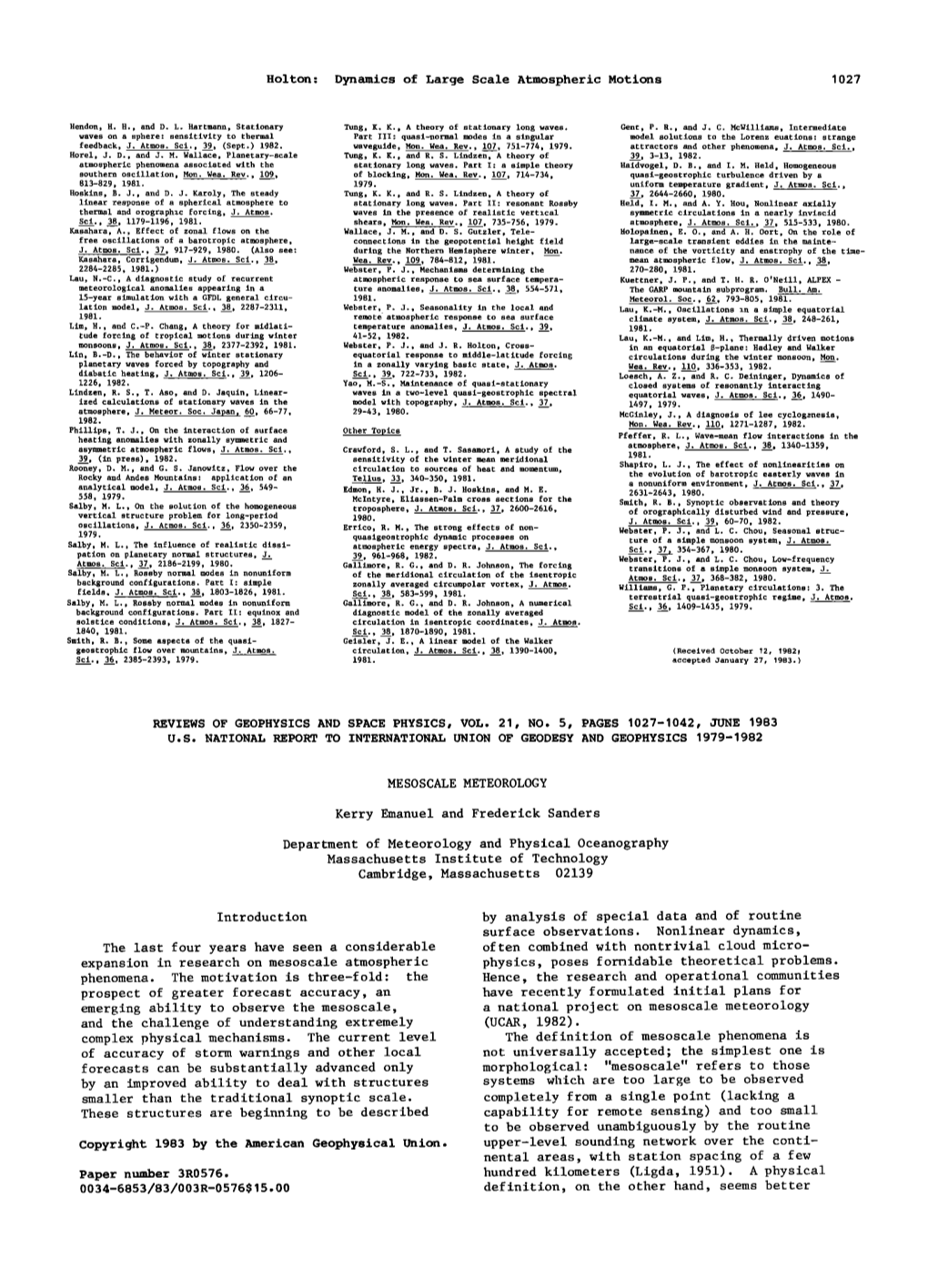 Mesoscale Meteorology