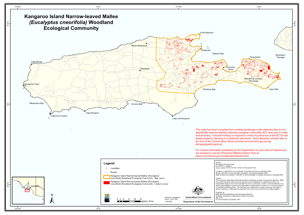 Map of Kangaroo Island Narrow-Leaved Mallee (Eucalyptus