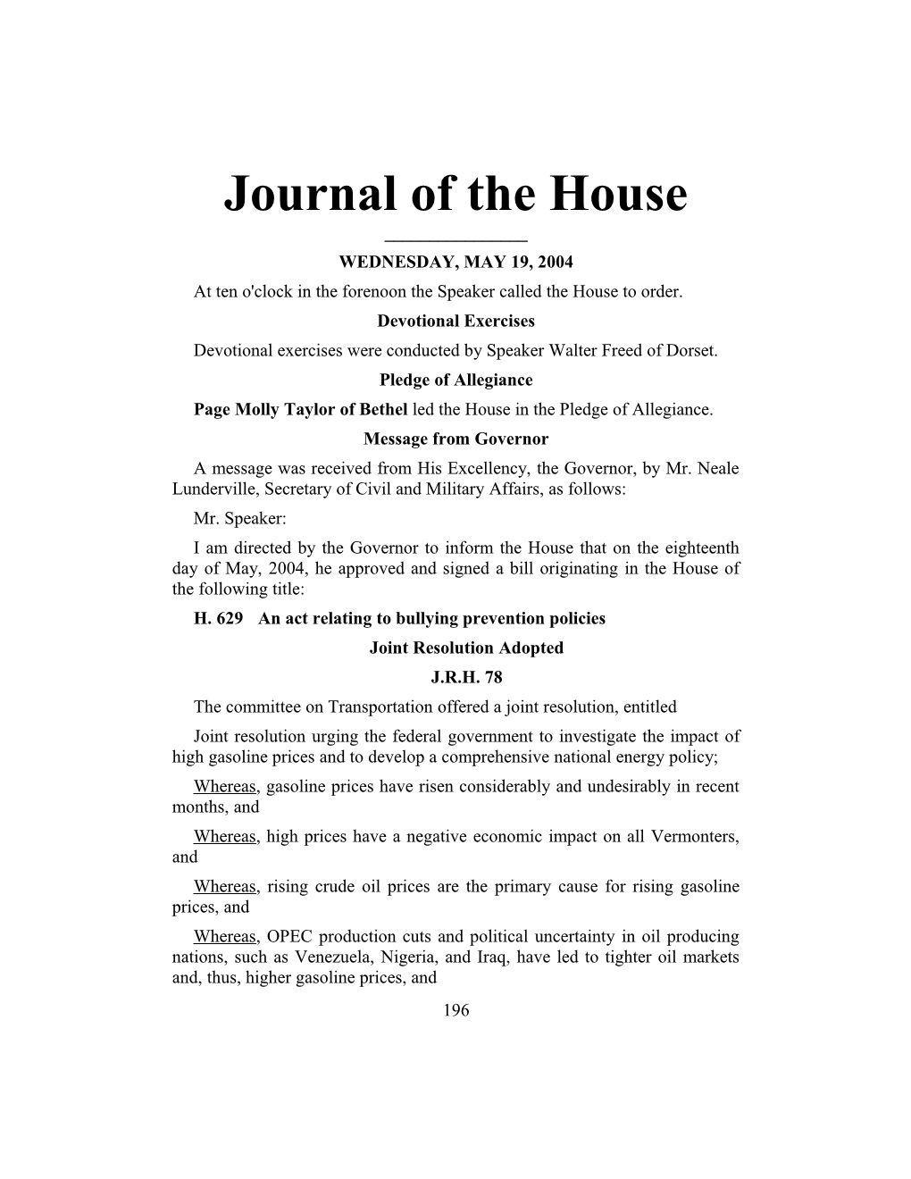 Journal of the House s3