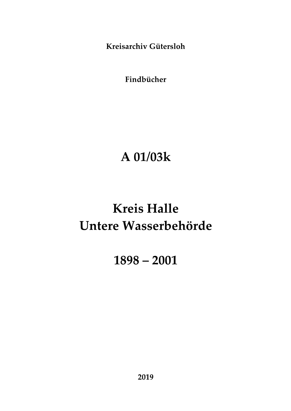 A 01/03K Kreis Halle Untere Wasserbehörde 1898