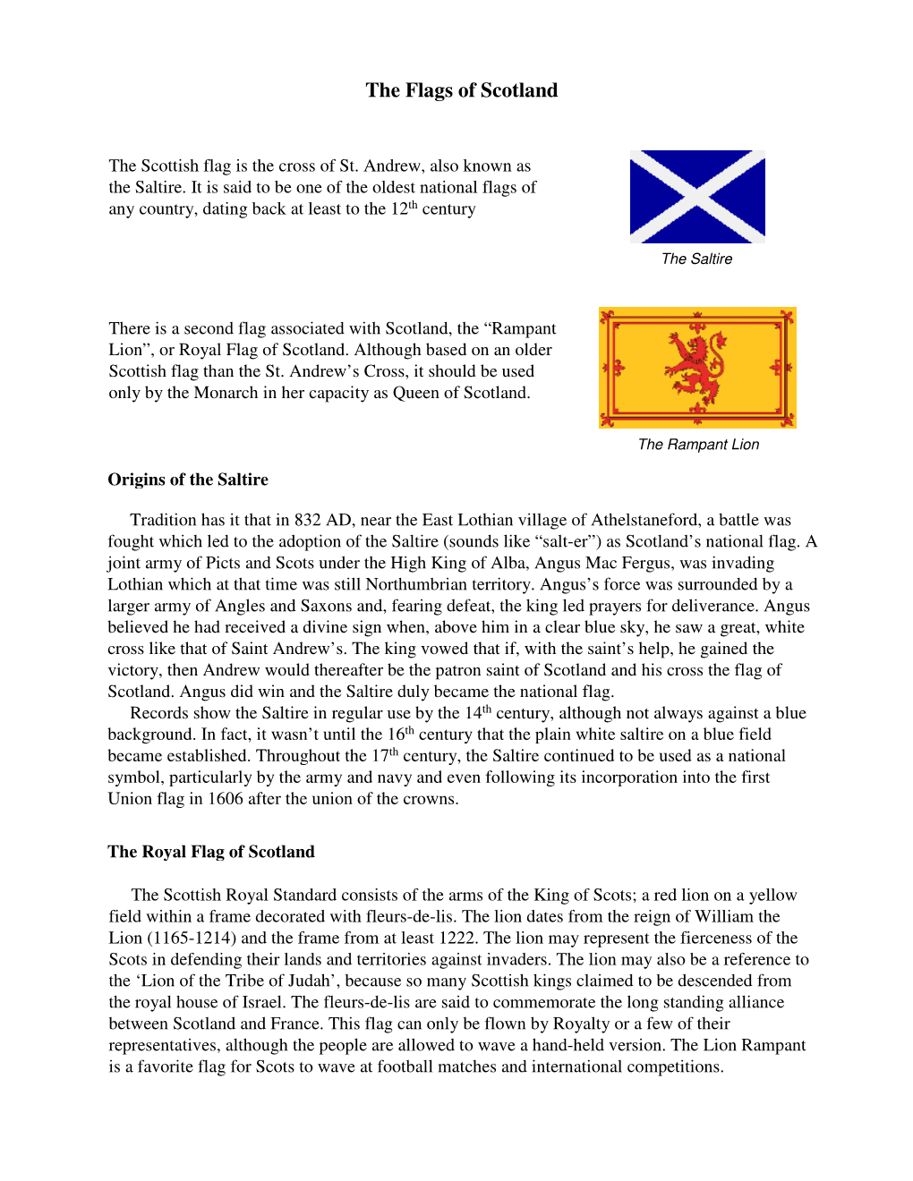 The Flags of Scotland