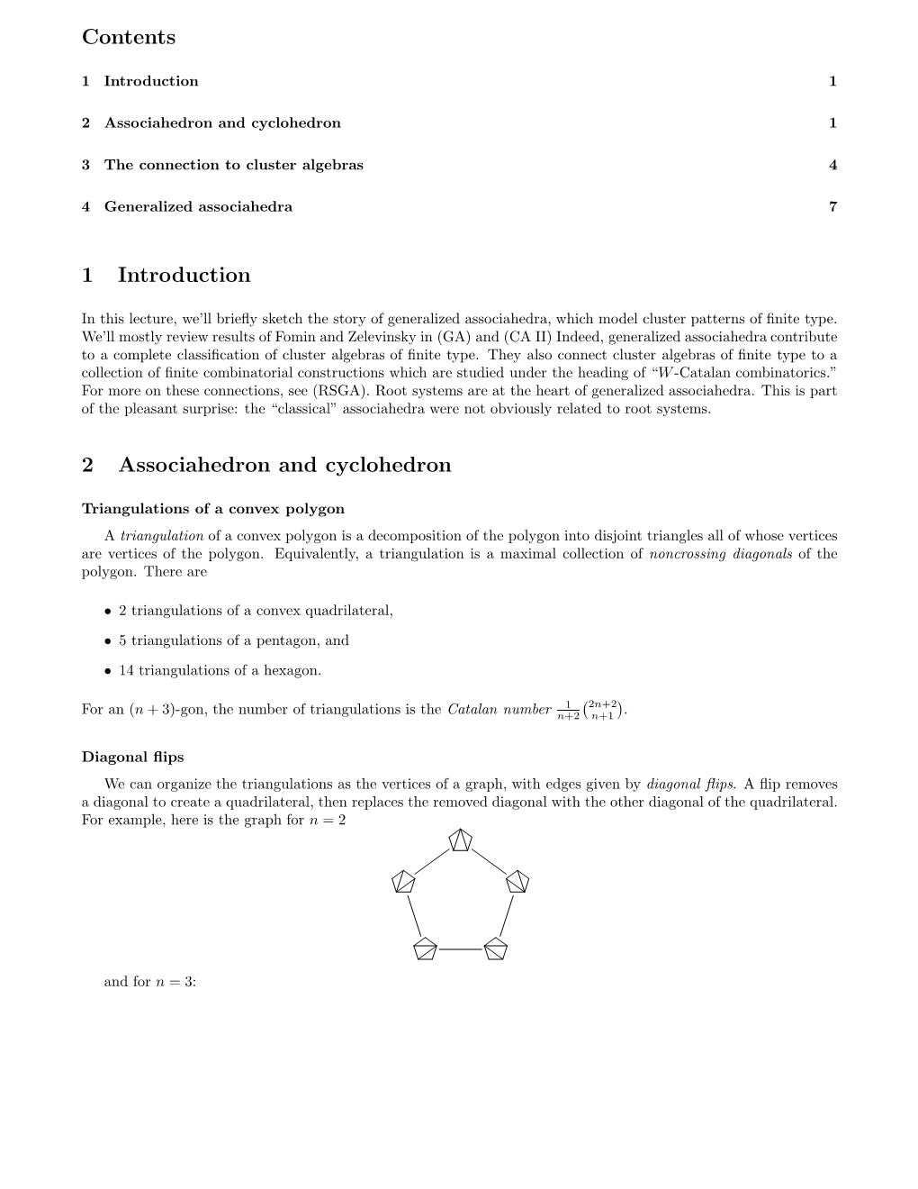 Contents 1 Introduction 2 Associahedron and Cyclohedron