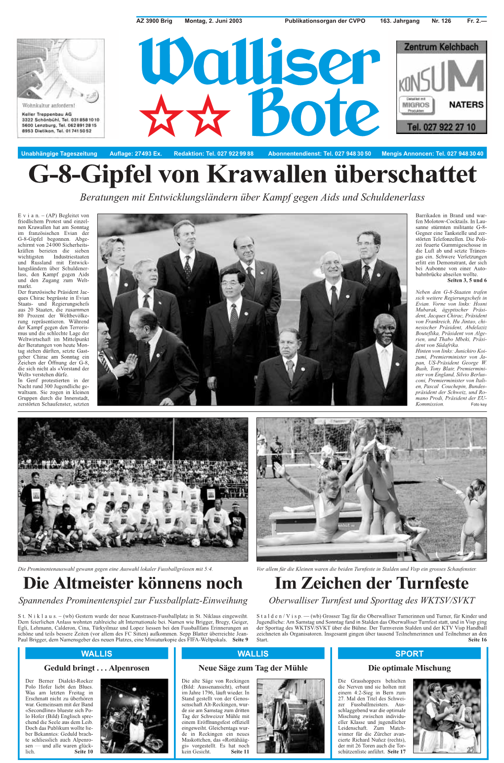 G-8-Gipfel Von Krawallen Überschattet Beratungen Mit Entwicklungsländern Über Kampf Gegen Aids Und Schuldenerlass