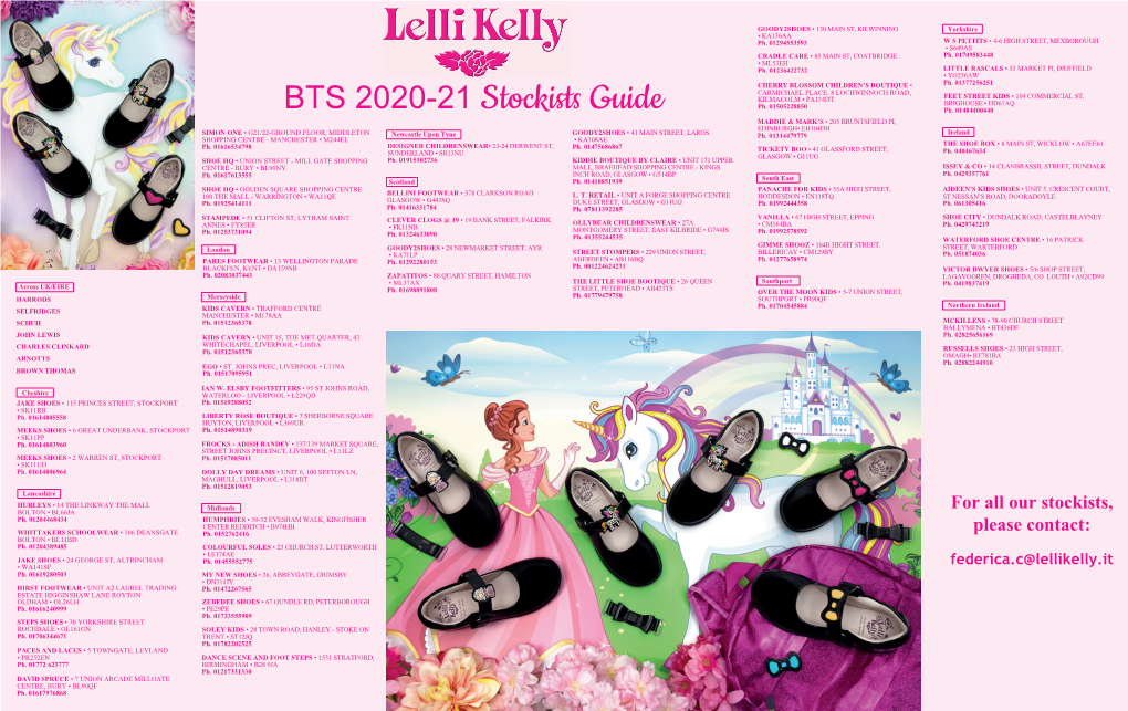 Lelli Kelly BTS 2020-21 Stockists Guide