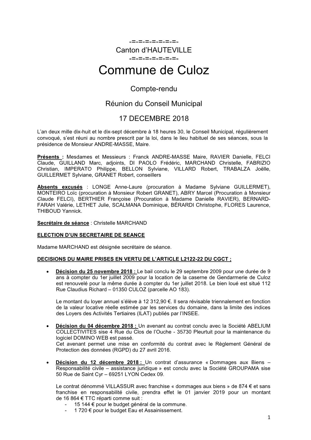 Commune De Culoz