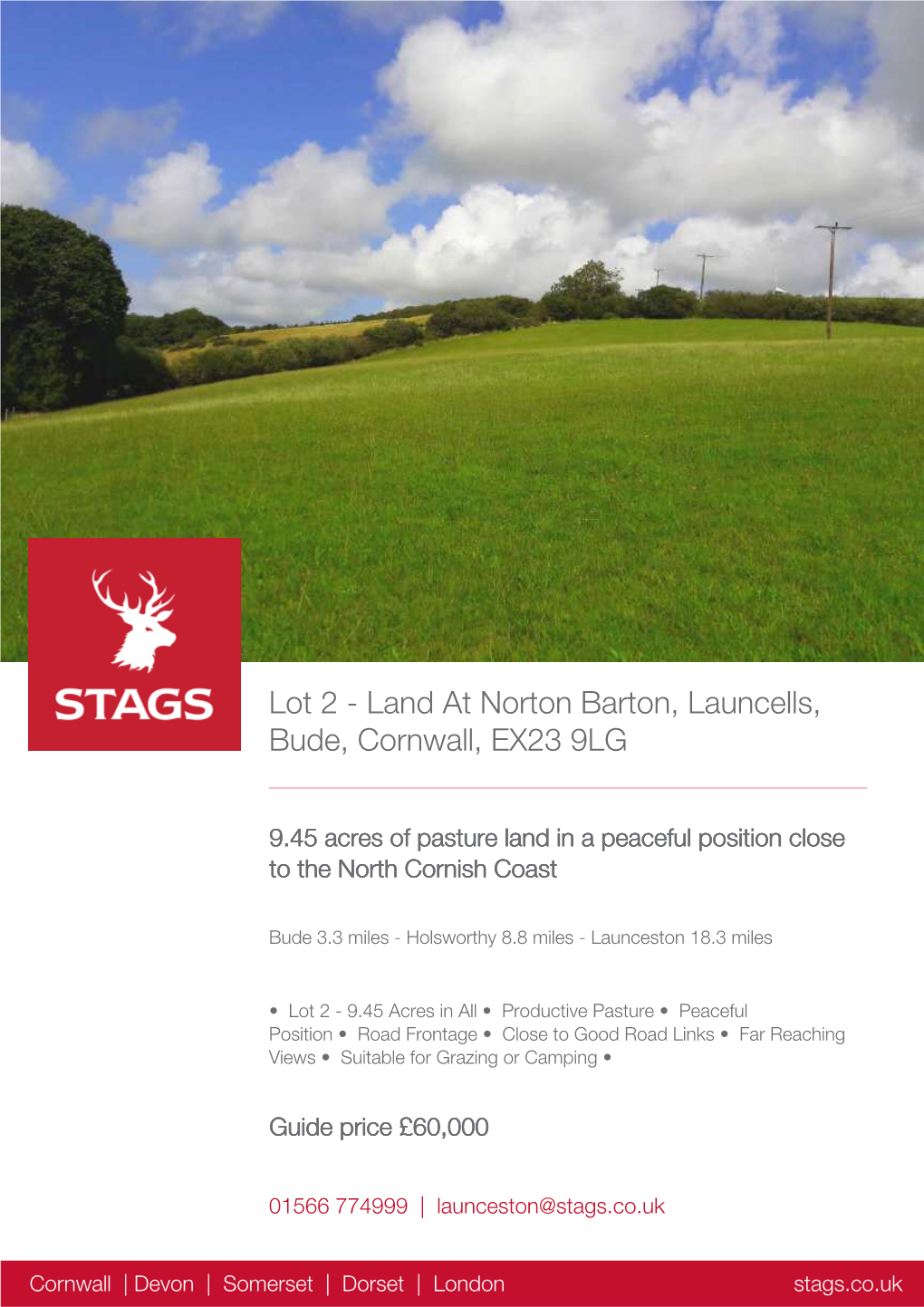 Lot 2 - Land at Norton Barton, Launcells, Bude, Cornwall, EX23 9LG