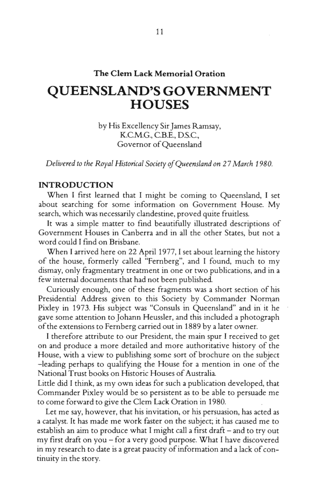 Queensland's Government Houses