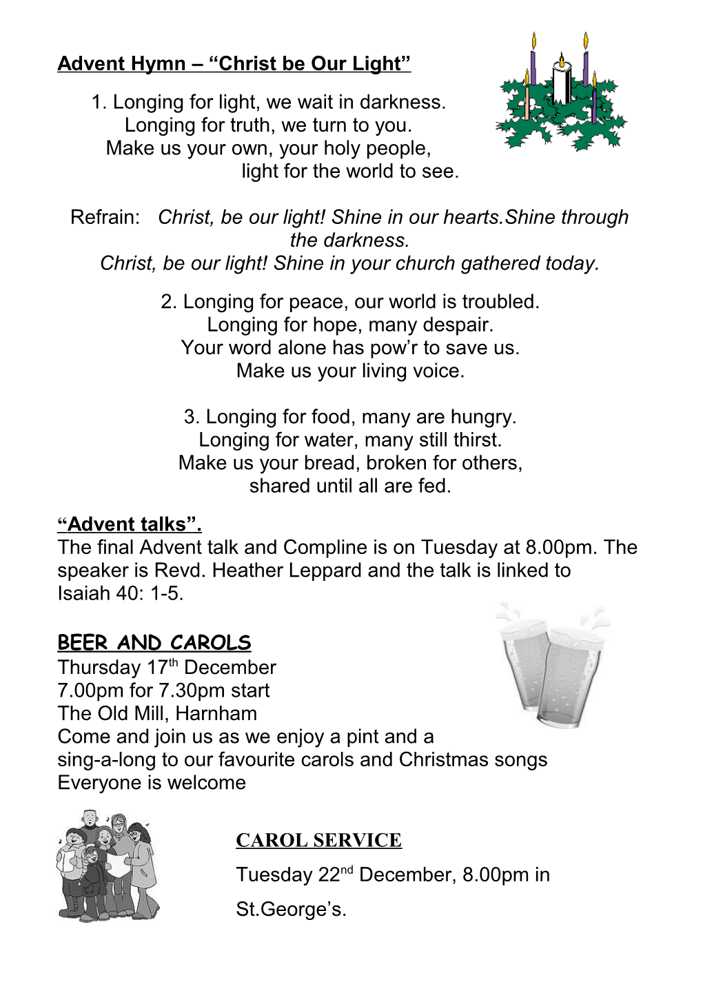 Advent Hymn Christ Be Our Light