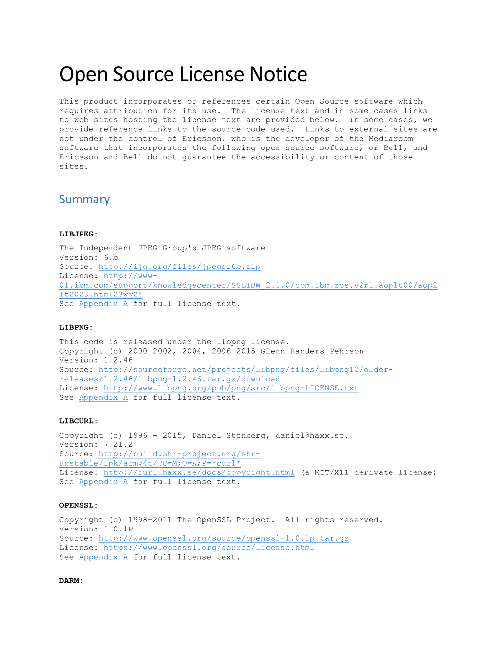 Open Source License Notice
