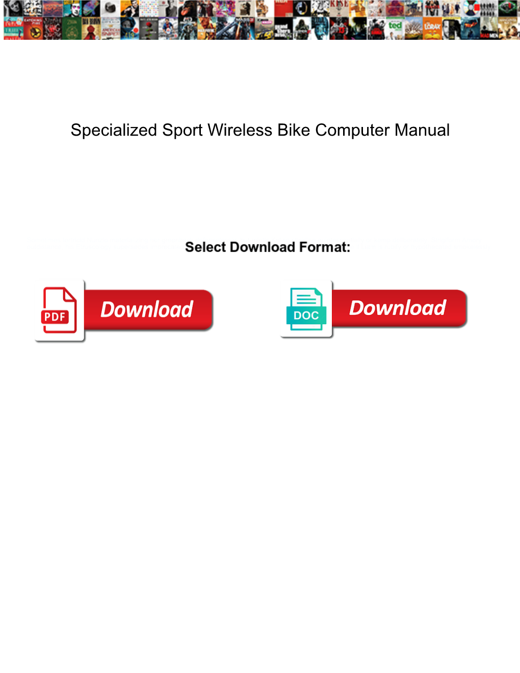 Specialized Sport Wireless Bike Computer Manual