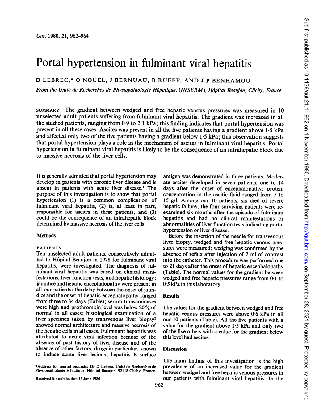 Portal Hypertension in Fulminant Viral Hepatitis