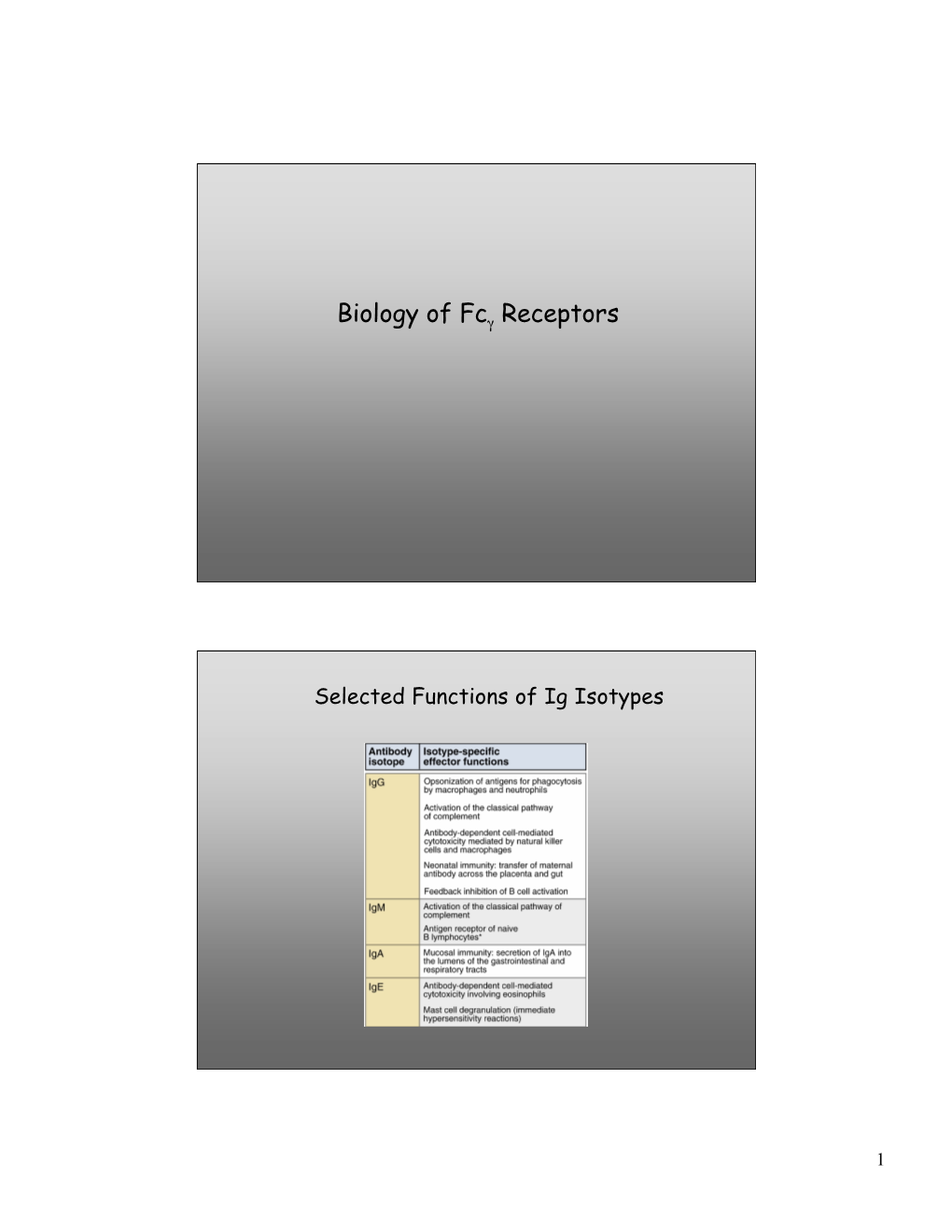 Biology of Fcγ Receptors Biology of Fcγ Receptors
