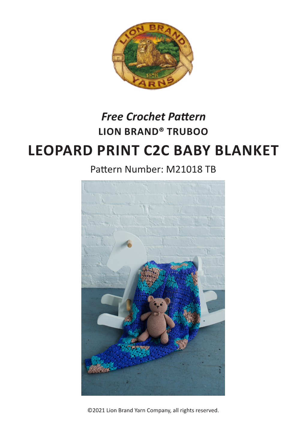 LEOPARD PRINT C2C BABY BLANKET Pattern Number: M21018 TB