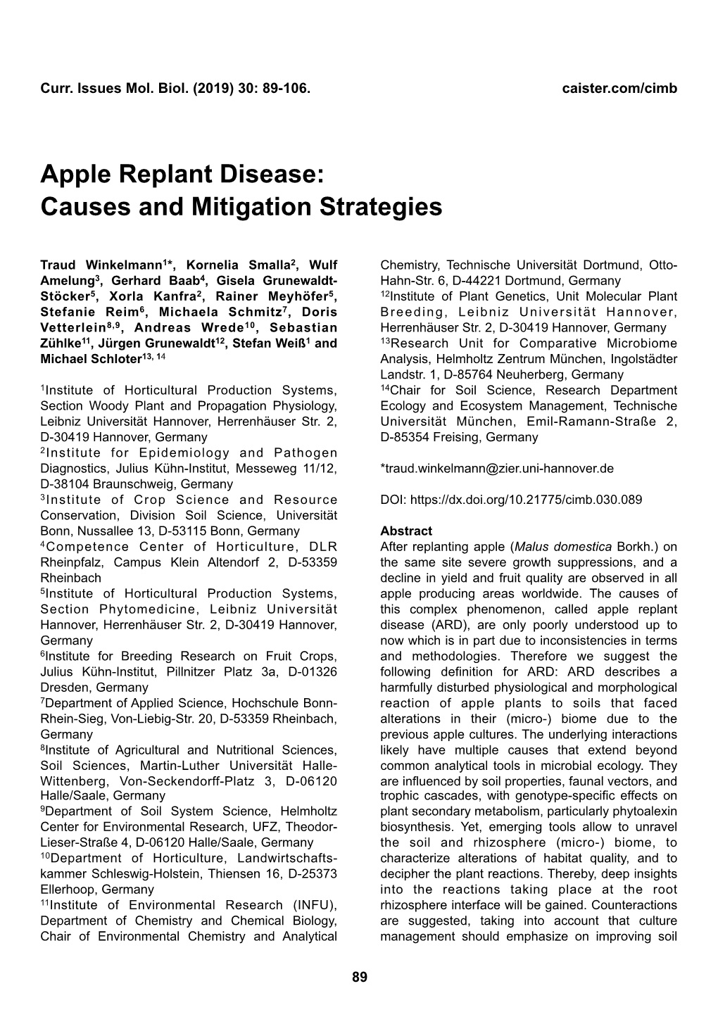 Apple Replant Disease: Causes and Mitigation Strategies