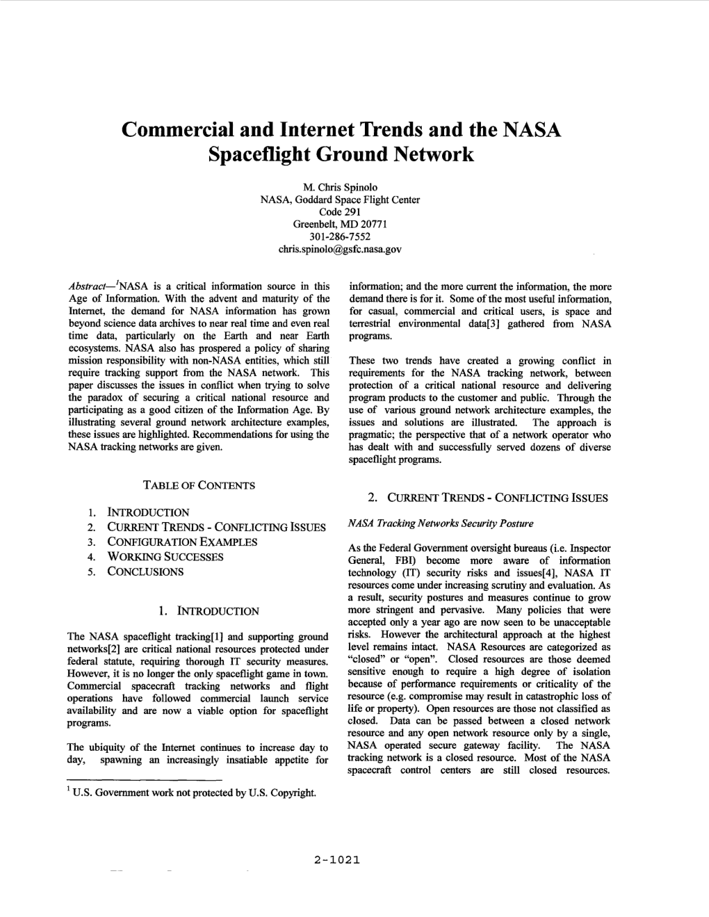Commercial and Internet Trends and the NASA Spaceflight Ground Network