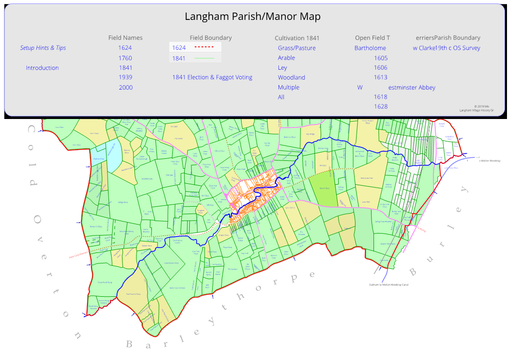 Field Patterns, Names and Usage for Langham Parish