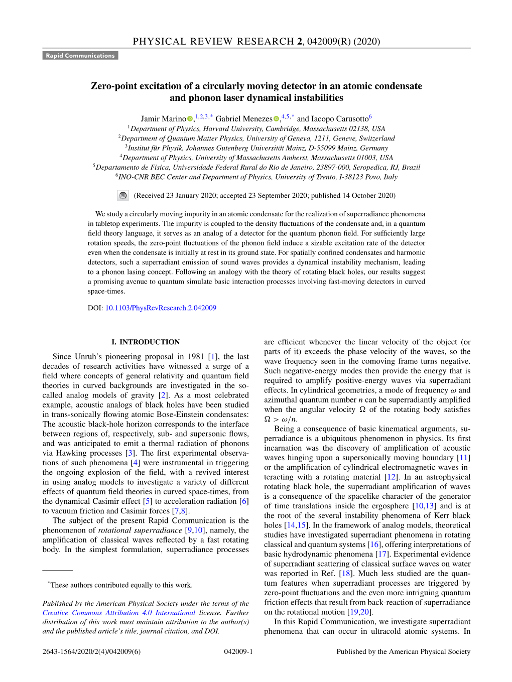 Zero-Point Excitation of a Circularly Moving Detector in an Atomic Condensate and Phonon Laser Dynamical Instabilities