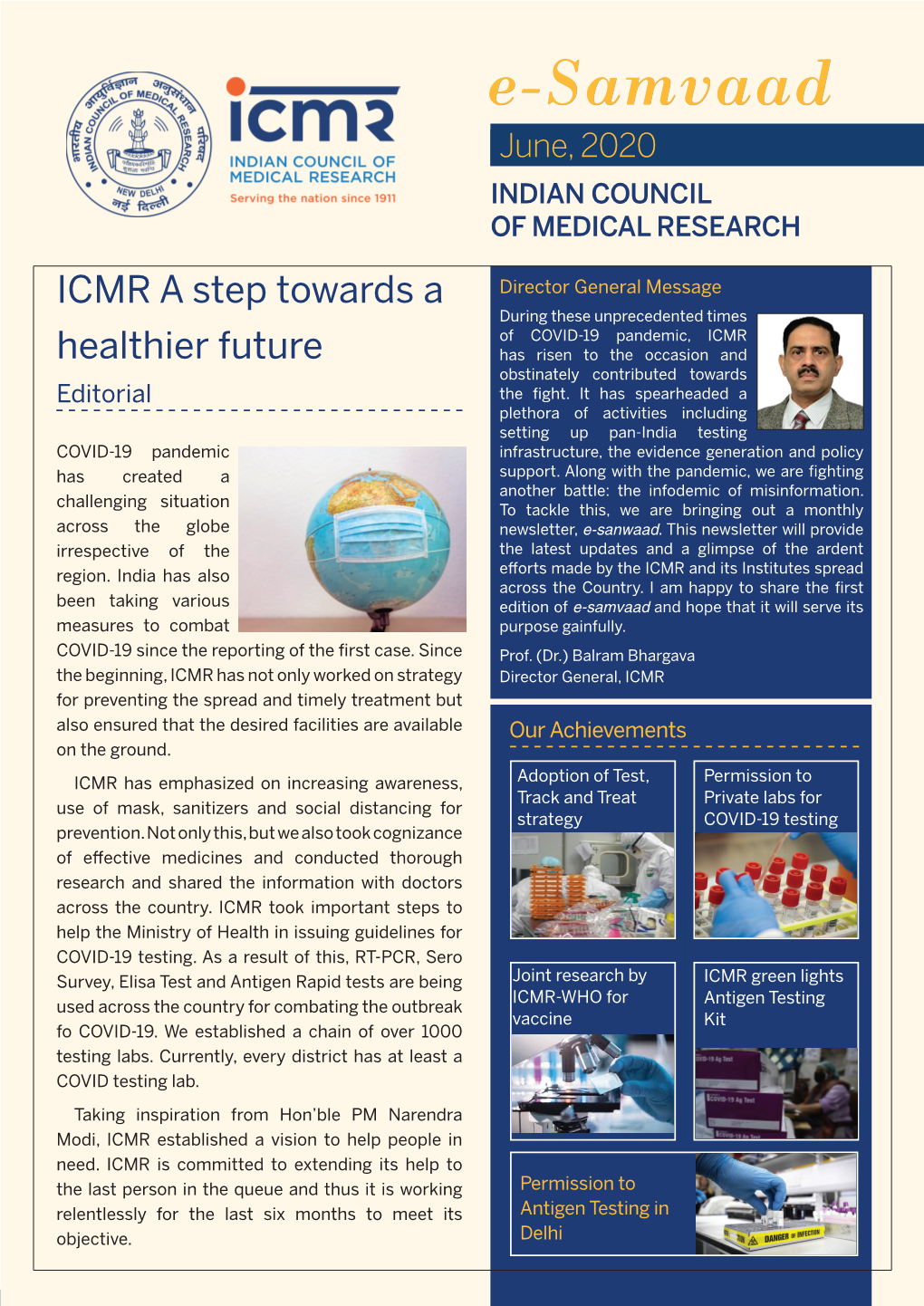 E-Samvaad June, 2020 INDIAN COUNCIL of MEDICAL RESEARCH