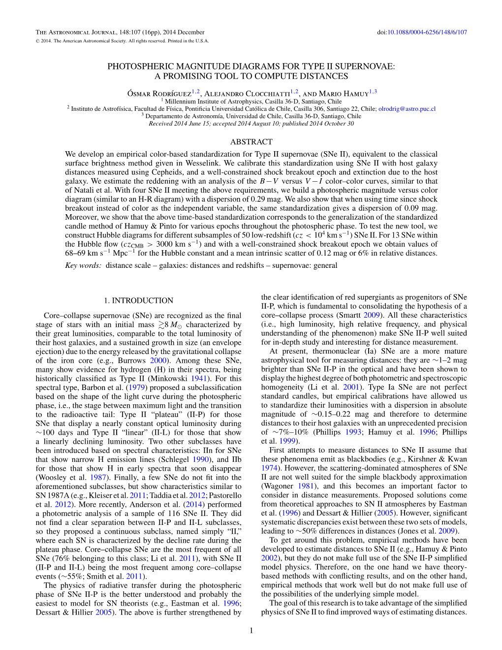 Photospheric Magnitude Diagrams for Type Ii Supernovae: a Promising Tool to Compute Distances