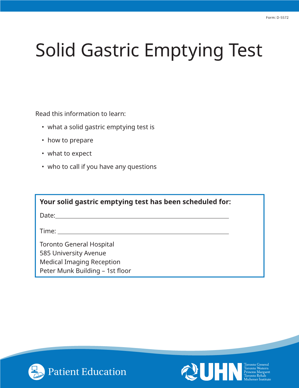 Solid Gastric Emptying Test