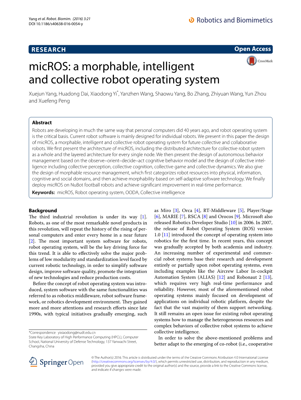 Micros: a Morphable, Intelligent and Collective Robot Operating System