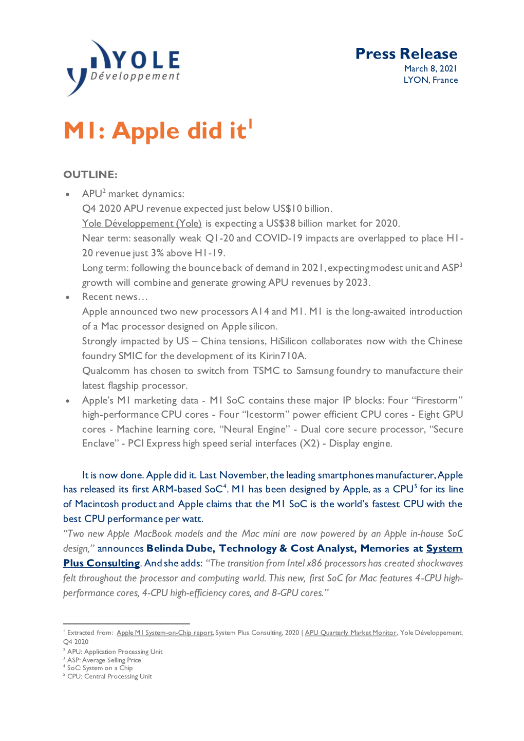 M1: Apple Did It1