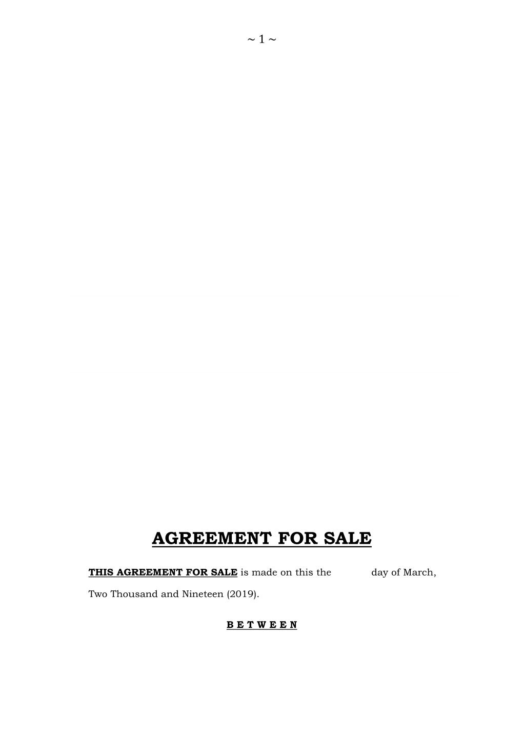 Agreement for Sale