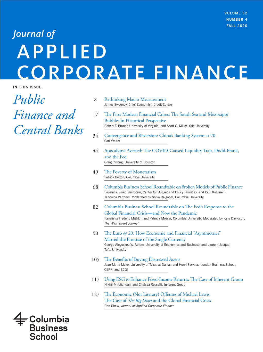 Applied Corporate Finance in This Issue