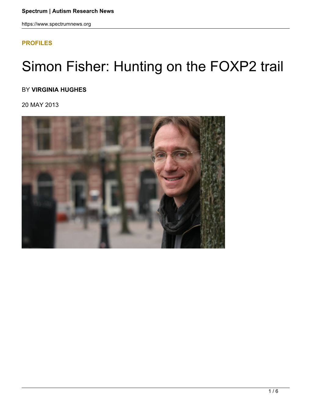 Simon Fisher: Hunting on the FOXP2 Trail