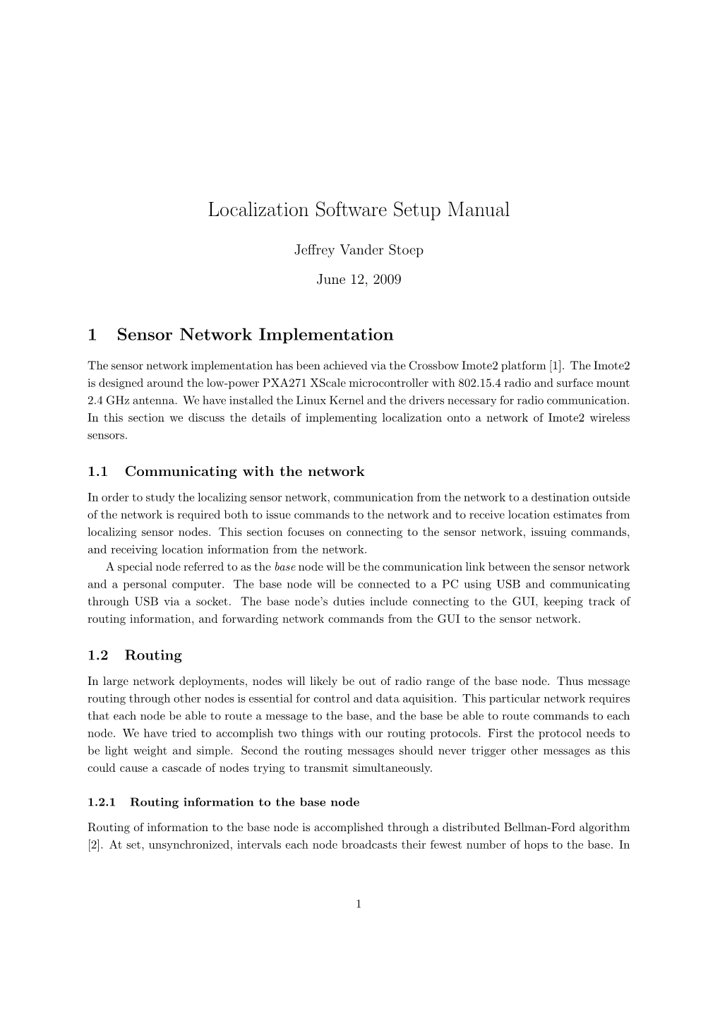 Localization Software Setup Manual