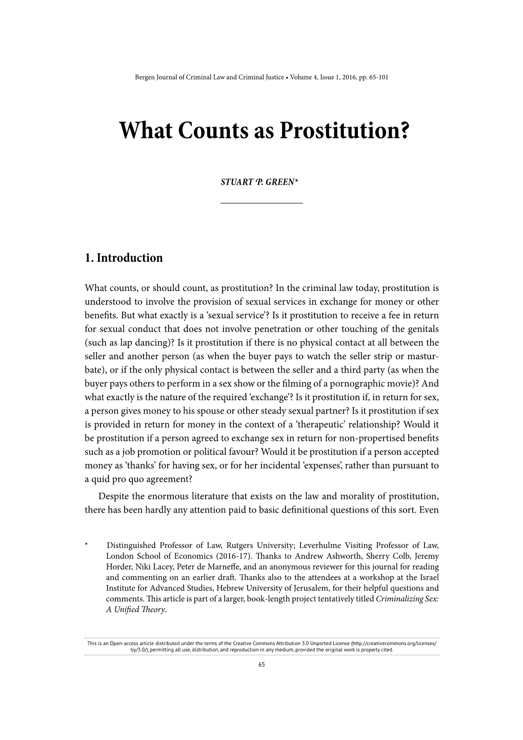 What Counts As Prostitution?