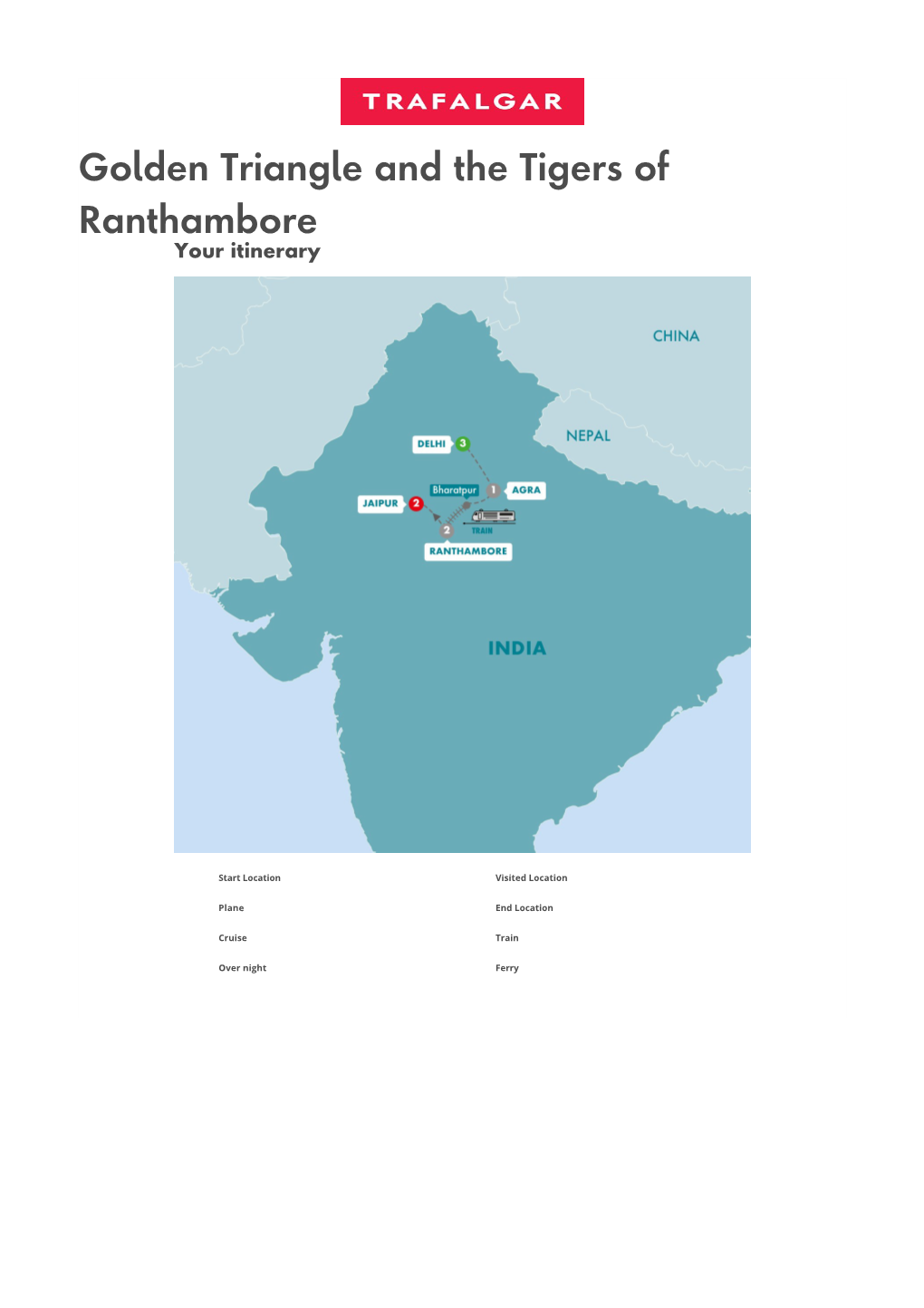 Golden Triangle and the Tigers of Ranthambore Your Itinerary