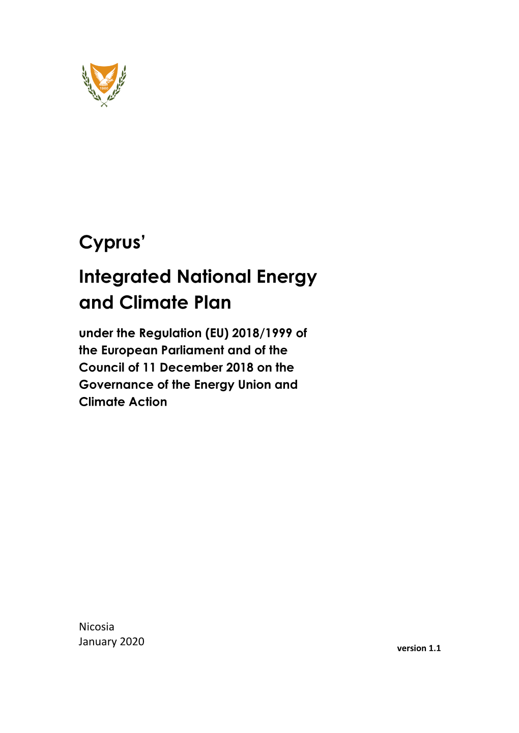 Cyprus' Integrated National Energy and Climate Plan