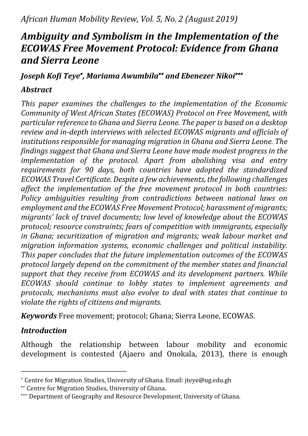 Ambiguity and Symbolism in the Implementation of the ECOWAS