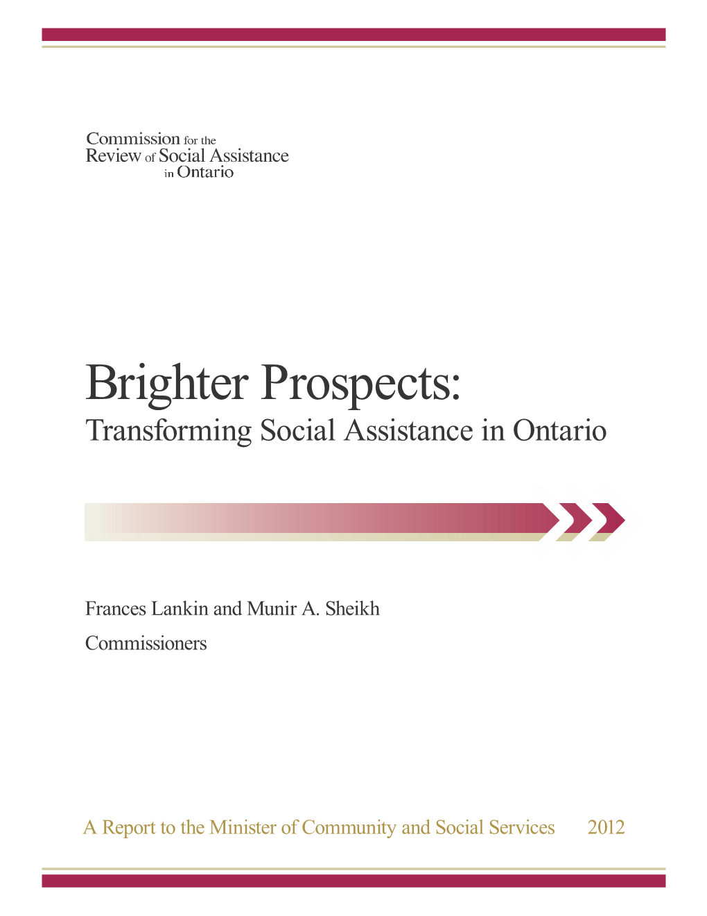 Transforming Social Assistance in Ontario