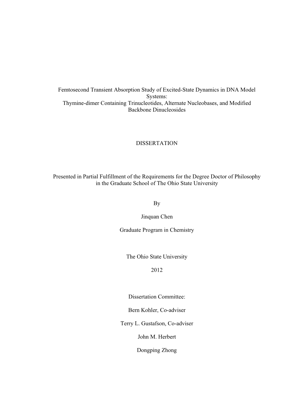 Femtosecond Transient Absorption Study Of