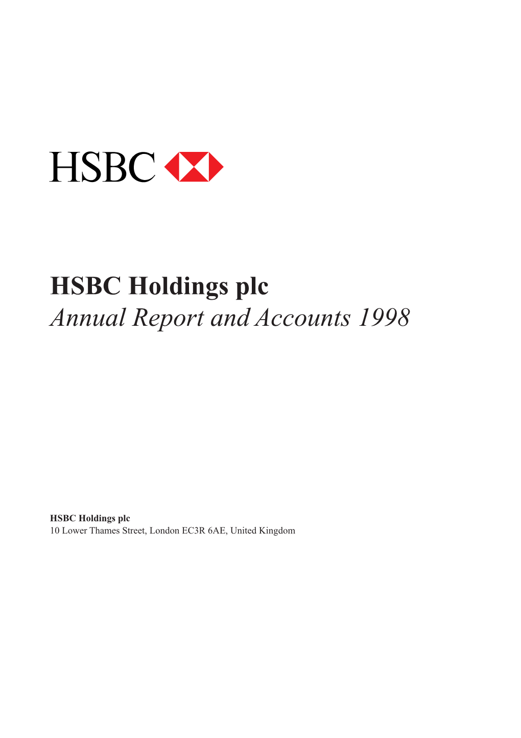 HSBC Holdings Plc Annual Report and Accounts 1998