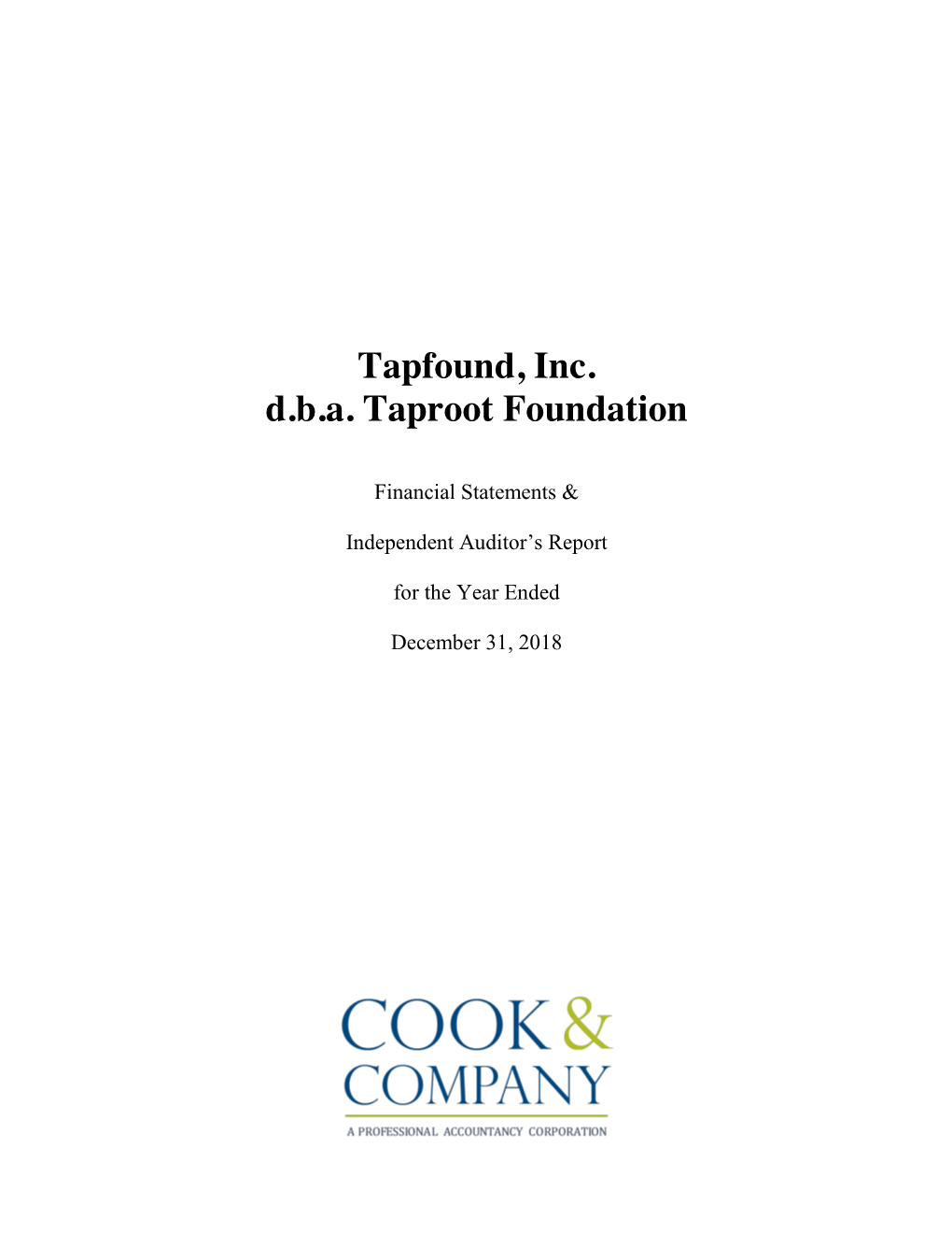 Tapfound, Inc. D.B.A. Taproot Foundation